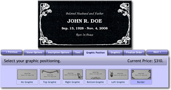 Headstones and Memorials Online Designer